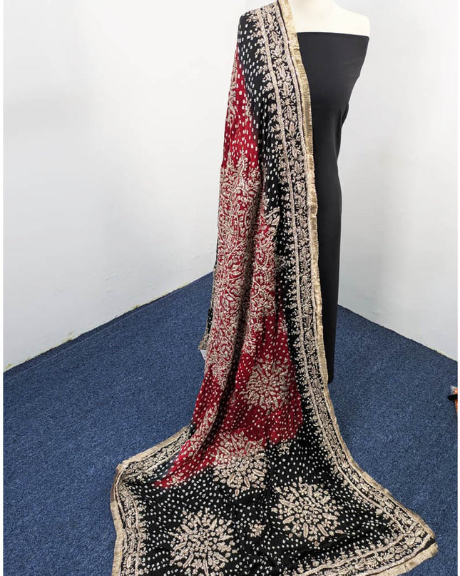 Silk Chunnri With Gotta Work Dupatta