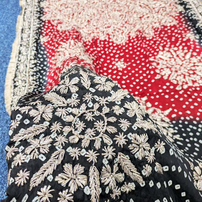 Silk Chunnri With Gotta Work Dupatta