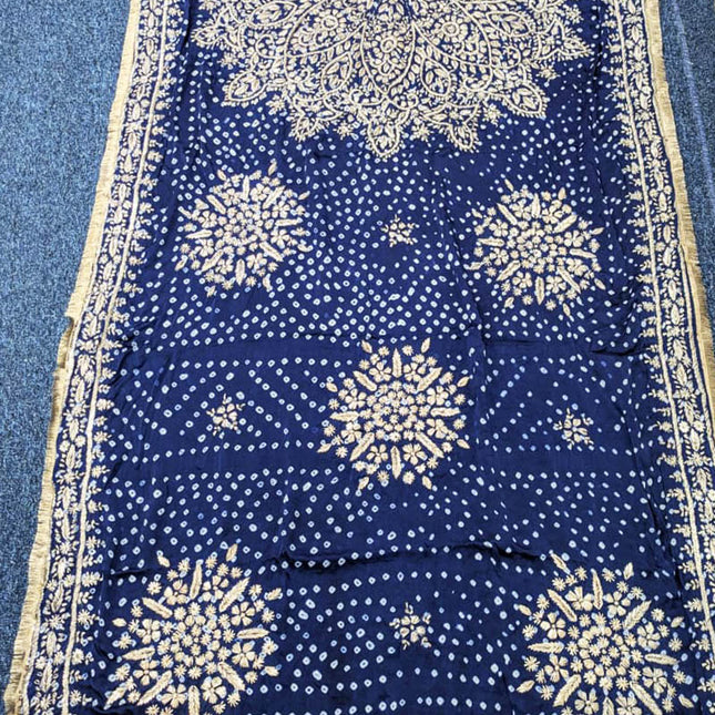 Silk Chunnri With Gotta Work Dupatta