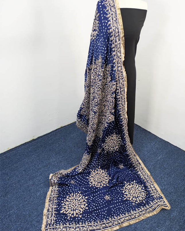 Silk Chunnri With Gotta Work Dupatta