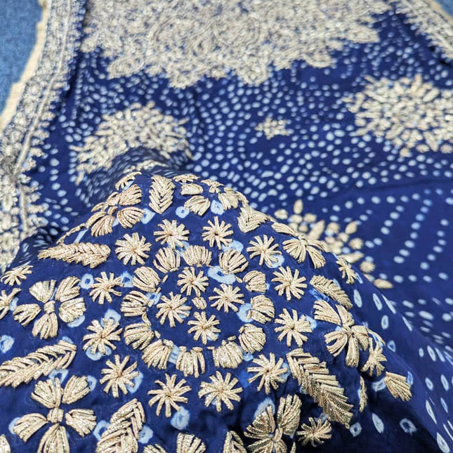 Silk Chunnri With Gotta Work Dupatta