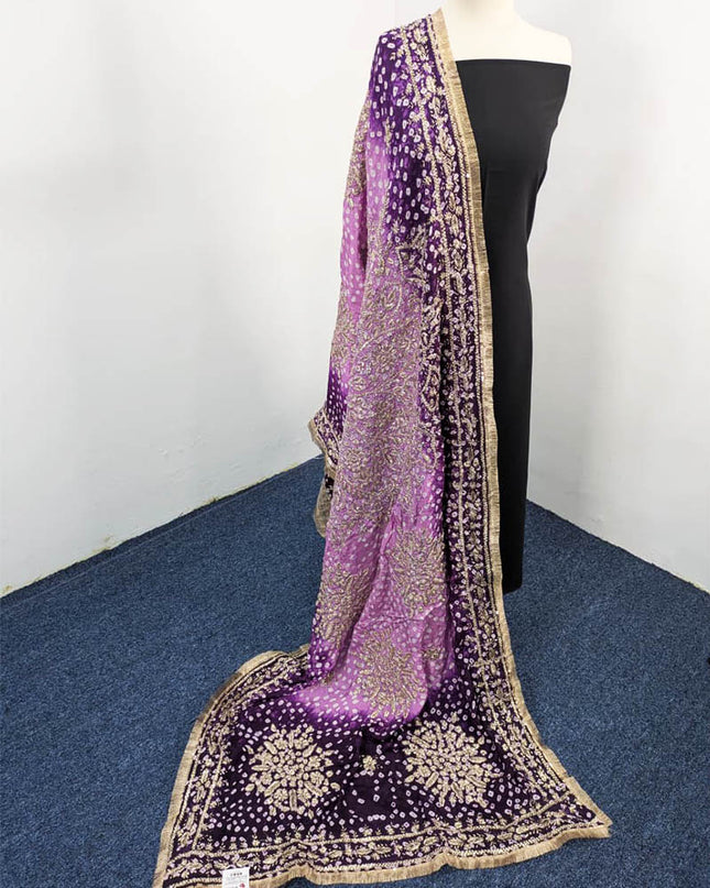 Silk Chunnri With Gotta Work Dupatta