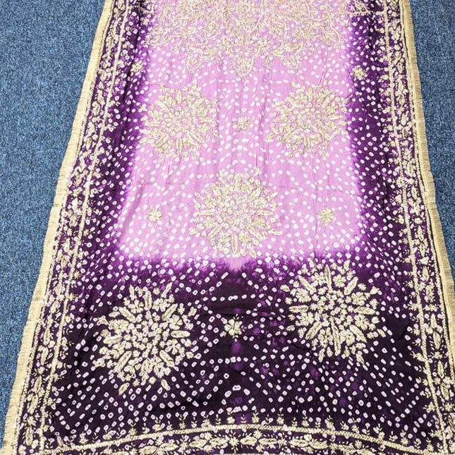 Silk Chunnri With Gotta Work Dupatta