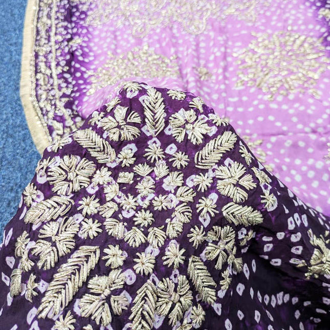 Silk Chunnri With Gotta Work Dupatta