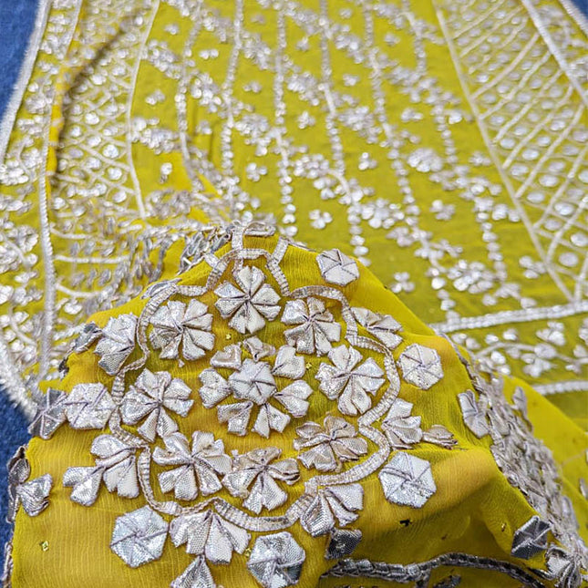 Chiffon With Gotta &  Mukesh Work  Dupatta