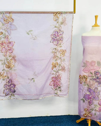Handmade Gotta + Oil Paint Work Organza 2PC