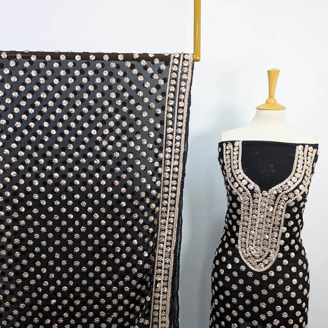 Chiffon With Handmade Akhrot Gotta Work