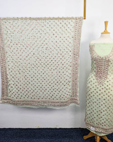 Chiffon With Handmade Akhrot Gotta Work