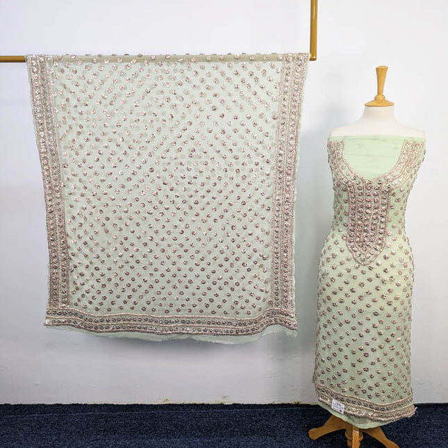 Chiffon With Handmade Akhrot Gotta Work