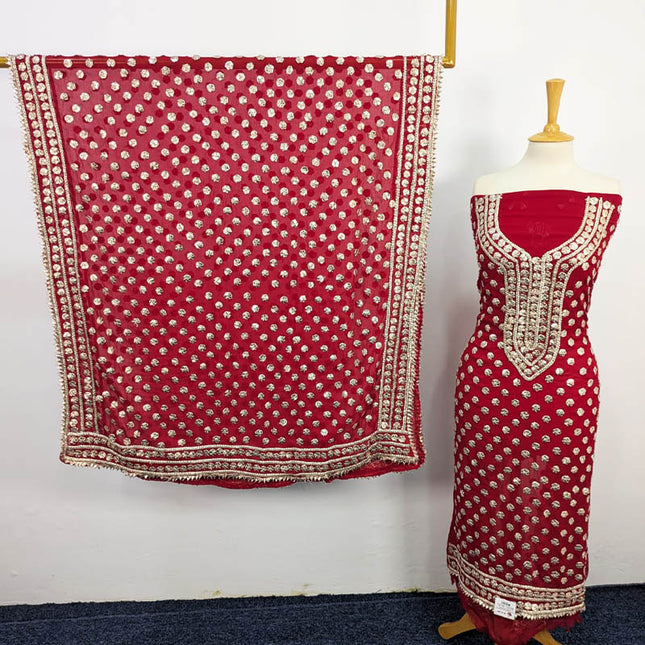 Chiffon With Handmade Akhrot Gotta Work