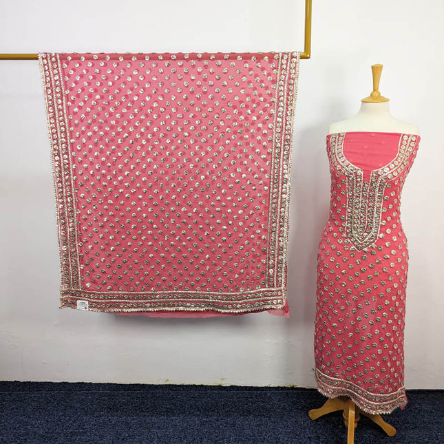 Chiffon With Handmade Akhrot Gotta Work