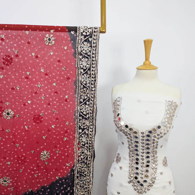 Handmade Gotta and Mirror Work Chiffon 2PC Unstitched