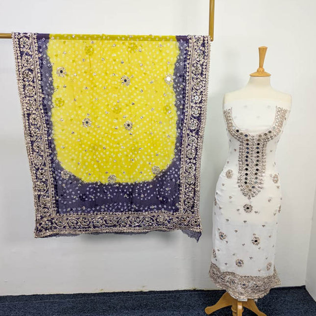 Handmade Gotta and Mirror Work Chiffon 2PC Unstitched