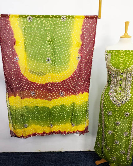 Handmade Gotta Work + Mirror Work Chiffon 2PC Unstitched