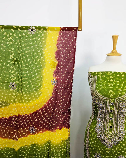 Handmade Gotta Work + Mirror Work Chiffon 2PC Unstitched