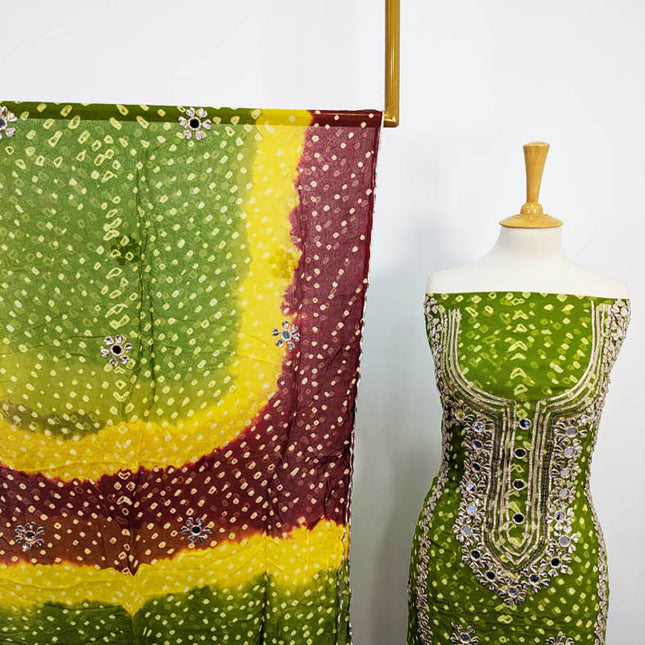 Handmade Gotta Work + Mirror Work Chiffon 2PC Unstitched