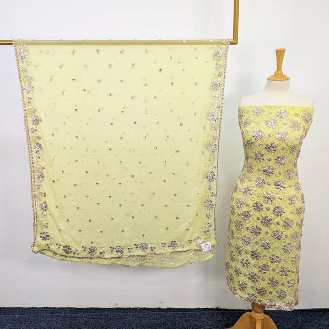 Handmade Gotta And Mukesh Work Chiffon