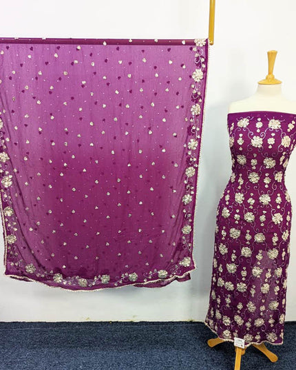 Handmade Gotta And Mukesh Work Chiffon