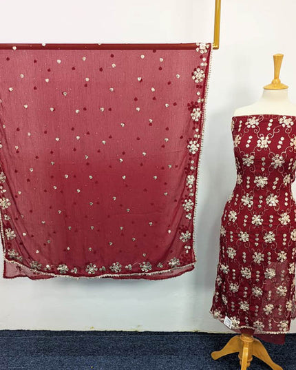 Handmade Gotta And Mukesh Work Chiffon