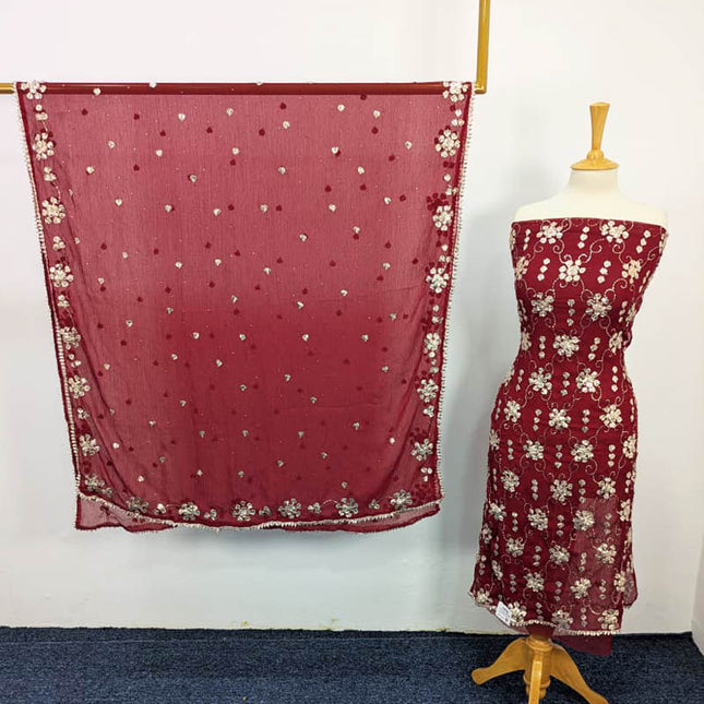 Handmade Gotta And Mukesh Work Chiffon