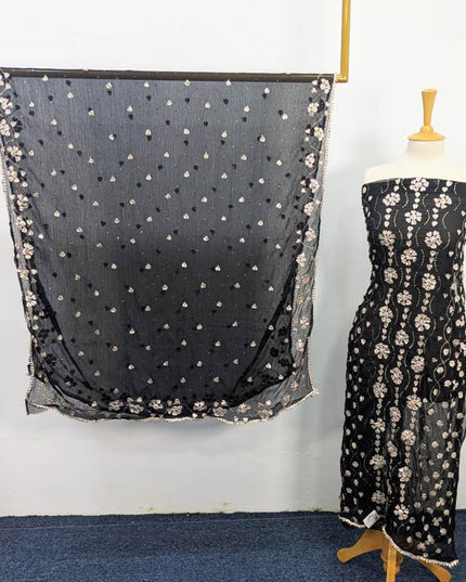 Handmade Gotta And Mukesh Work Chiffon