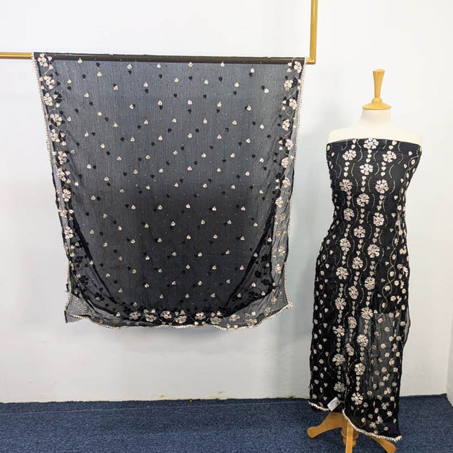 Handmade Gotta And Mukesh Work Chiffon