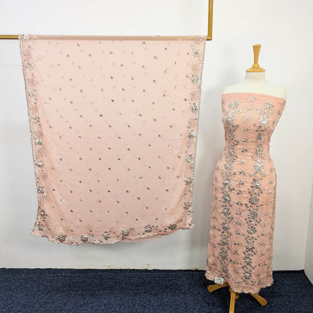 Handmade Gotta And Mukesh Work Chiffon