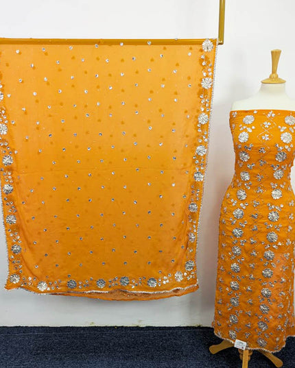 Handmade Gotta And Mukesh Work Chiffon