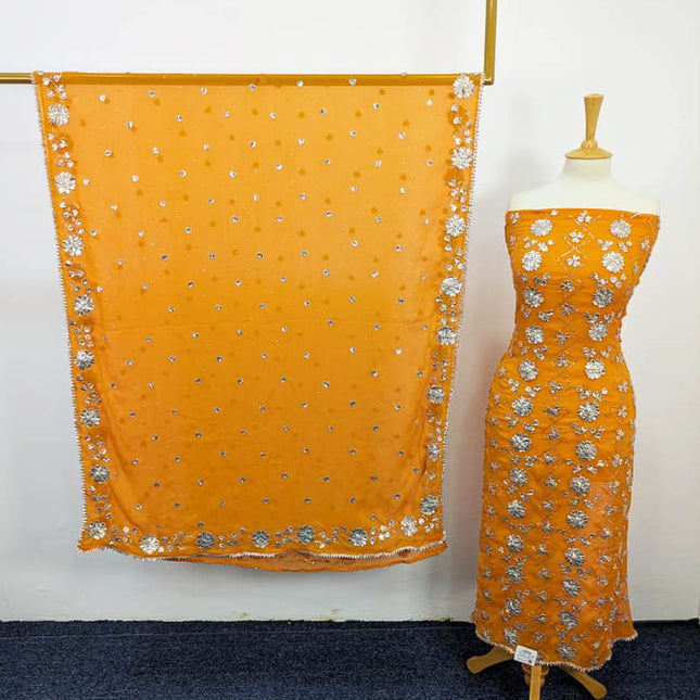 Handmade Gotta And Mukesh Work Chiffon