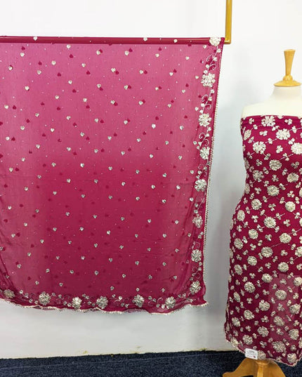 Handmade Gotta And Mukesh Work Chiffon