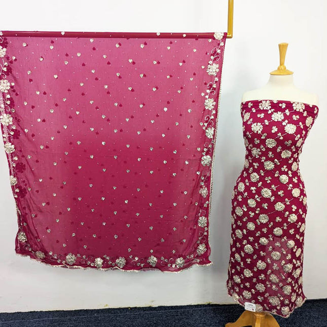 Handmade Gotta And Mukesh Work Chiffon