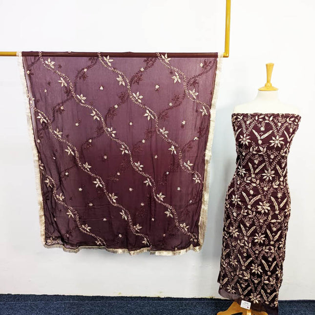 Handmade Full Jaal Gotta Work Chiffon 2PC Unstitched