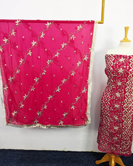 Handmade Full Jaal Gotta Work Chiffon 2PC Unstitched