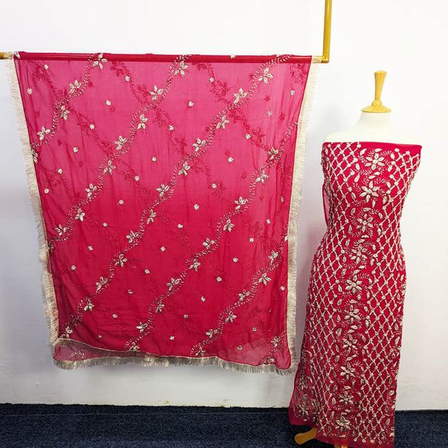 Handmade Full Jaal Gotta Work Chiffon 2PC Unstitched