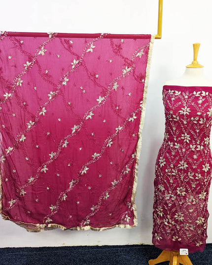 Handmade Full Jaal Gotta Work Chiffon 2PC Unstitched