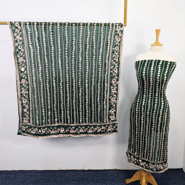 Fancy Chiffon With Handmade Gotta and Mirror Work 2PC