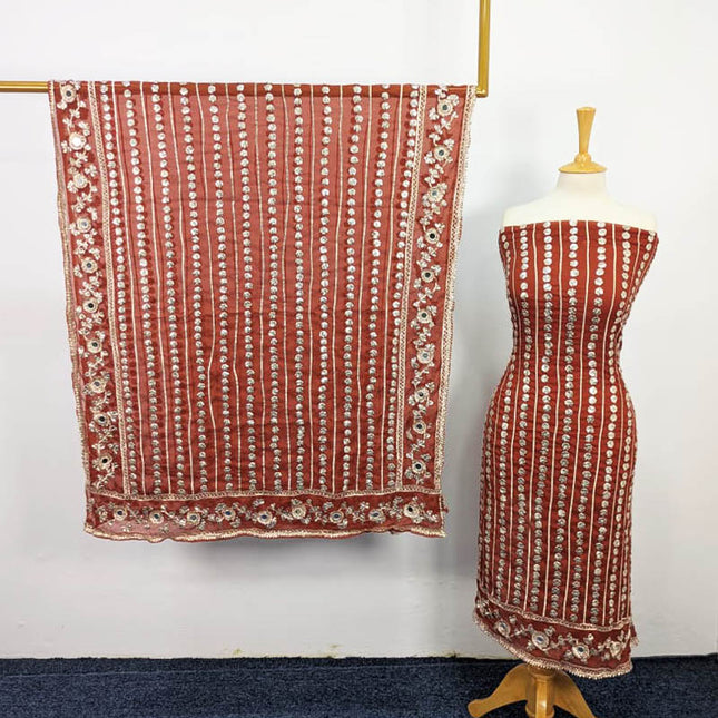 Fancy Chiffon With Handmade Gotta and Mirror Work 2PC