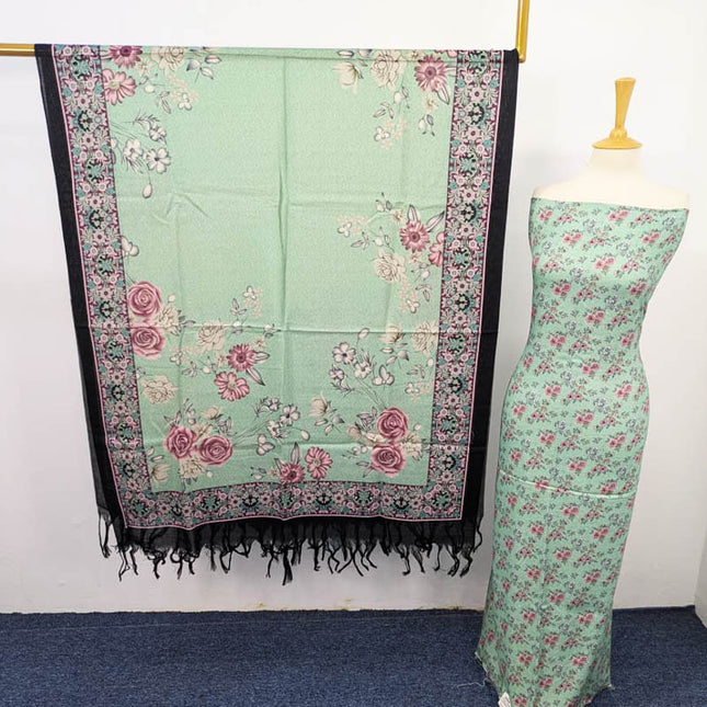 Fancy China Printed Marina With Wool Shawl 3PC Unstitched