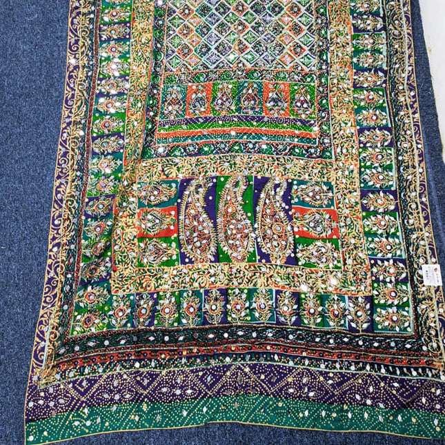 Fancy Printed Silk With Mirror Work Dupatta