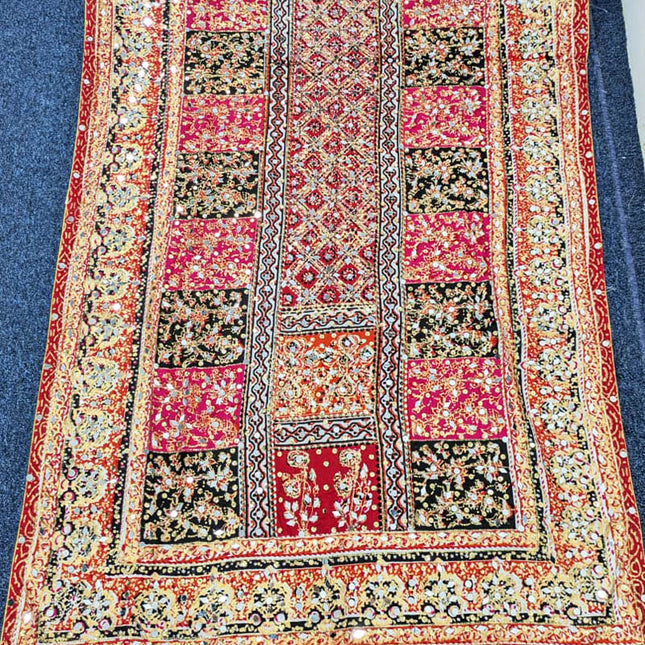 Fancy Printed Silk With Mirror Work Dupatta