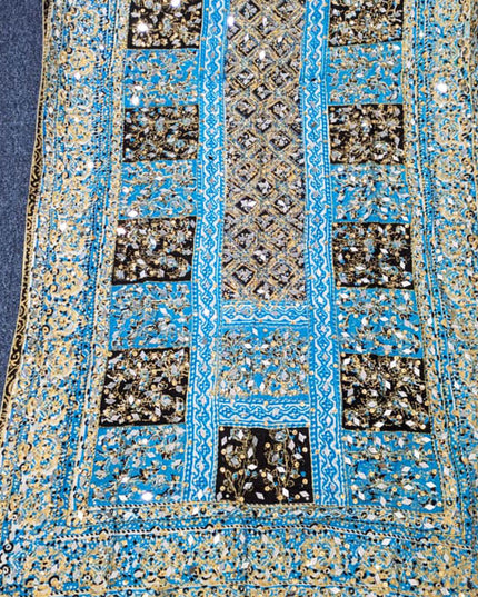 Fancy Printed Silk With Mirror Work Dupatta