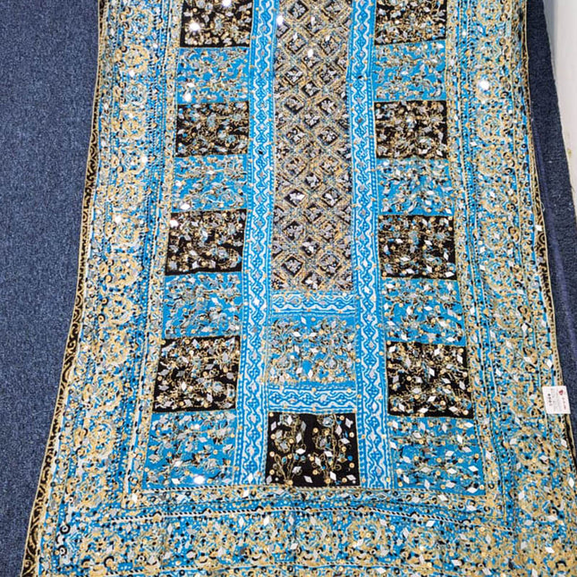 Fancy Printed Silk With Mirror Work Dupatta