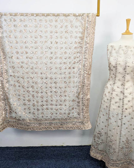 Handmade Organza Gotta Work Full Jaal Work