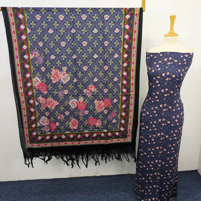 Fancy China Printed Marina With Wool Shawl 3PC Unstitched