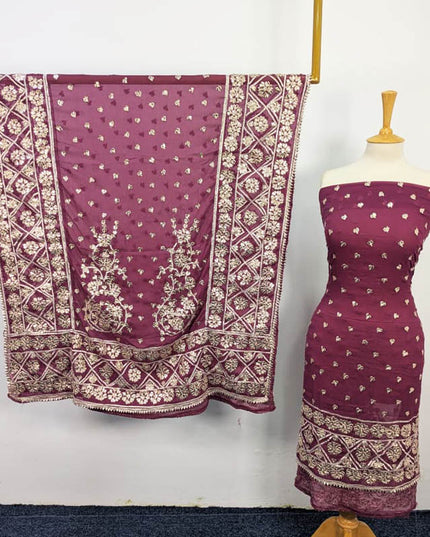 Fancy Chiffon With Handmade Gotta Work