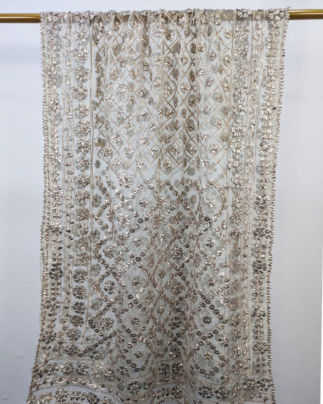 Handmade Full Jaal Gotta Work Organza Dupatta (Ready To Wear)