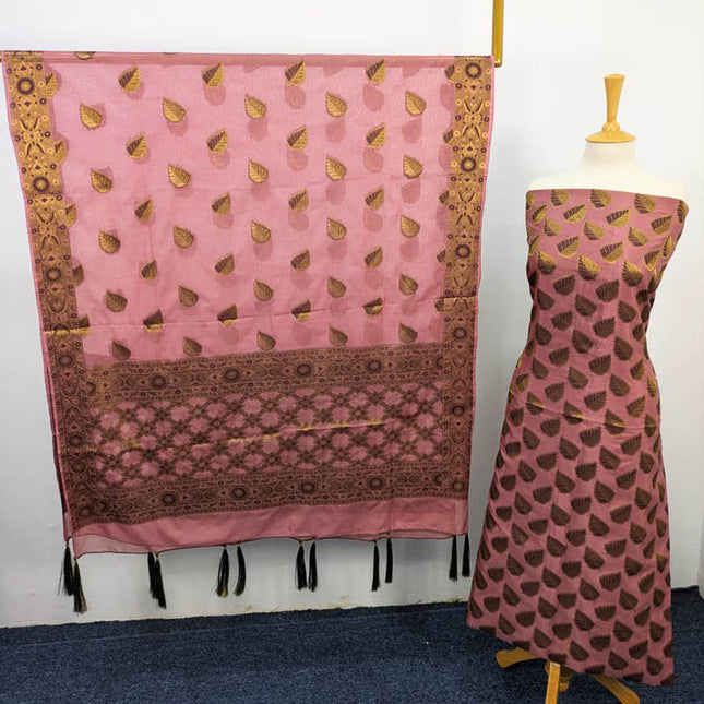Indian Silk With Banarasi Work 2PC  Unstitched