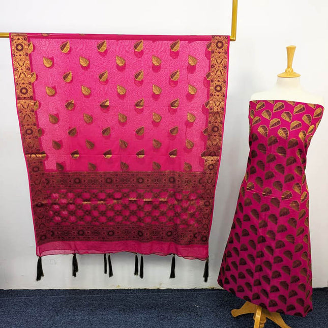 Indian Silk With Banarasi Work 2PC  Unstitched