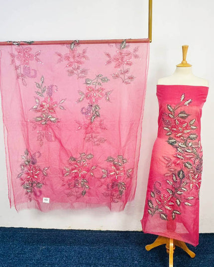 Organza With Oil Paint and Handmade Gotta Work 2PC