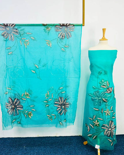Organza With Oil Paint and Handmade Gotta Work 2PC